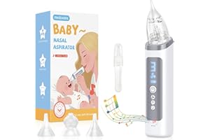 Medcodes Nasal Aspirator for Baby, Electric Nose Sucker for Baby & Toddler, Congestion Relief with 3 Levels Suction,Soothing Light & Nursery Rhymes