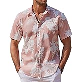 COOFANDY Mens Hawaiian Shirts Short Sleeve Casual Button Down Tropical Beach Shirt