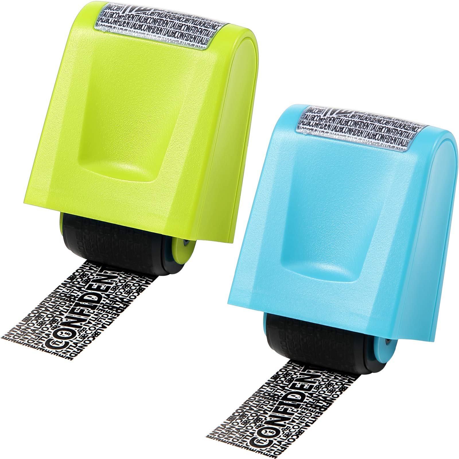 Outus 2 Pieces Identity Theft Prevention Stamp Identity Guard Roller Stamp Wide Rolling Security