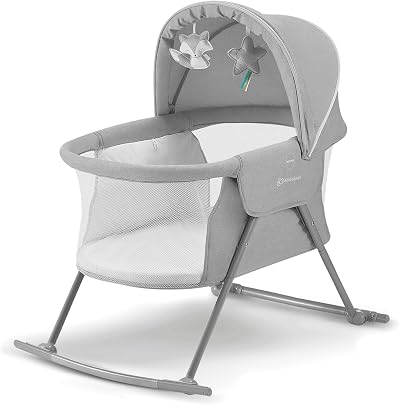 Kinderkraft LOVI 3in1 Baby Crib Cradle Travel Cot Rocker Gray 0-9 kg