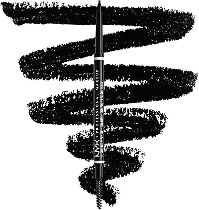 NYX Micro Brow Pencil Dual Ended Ultrafine Tip Black Vegan Formula