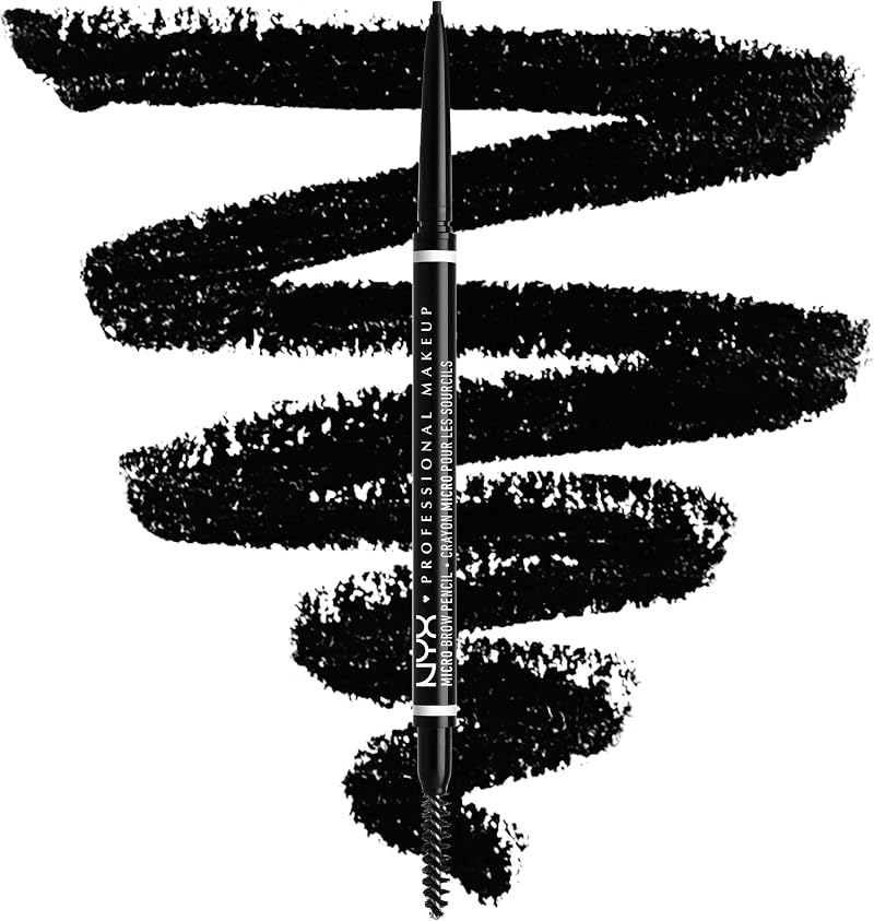 NYX Micro Brow Pencil Dual Ended Ultrafine Tip Black Vegan Formula