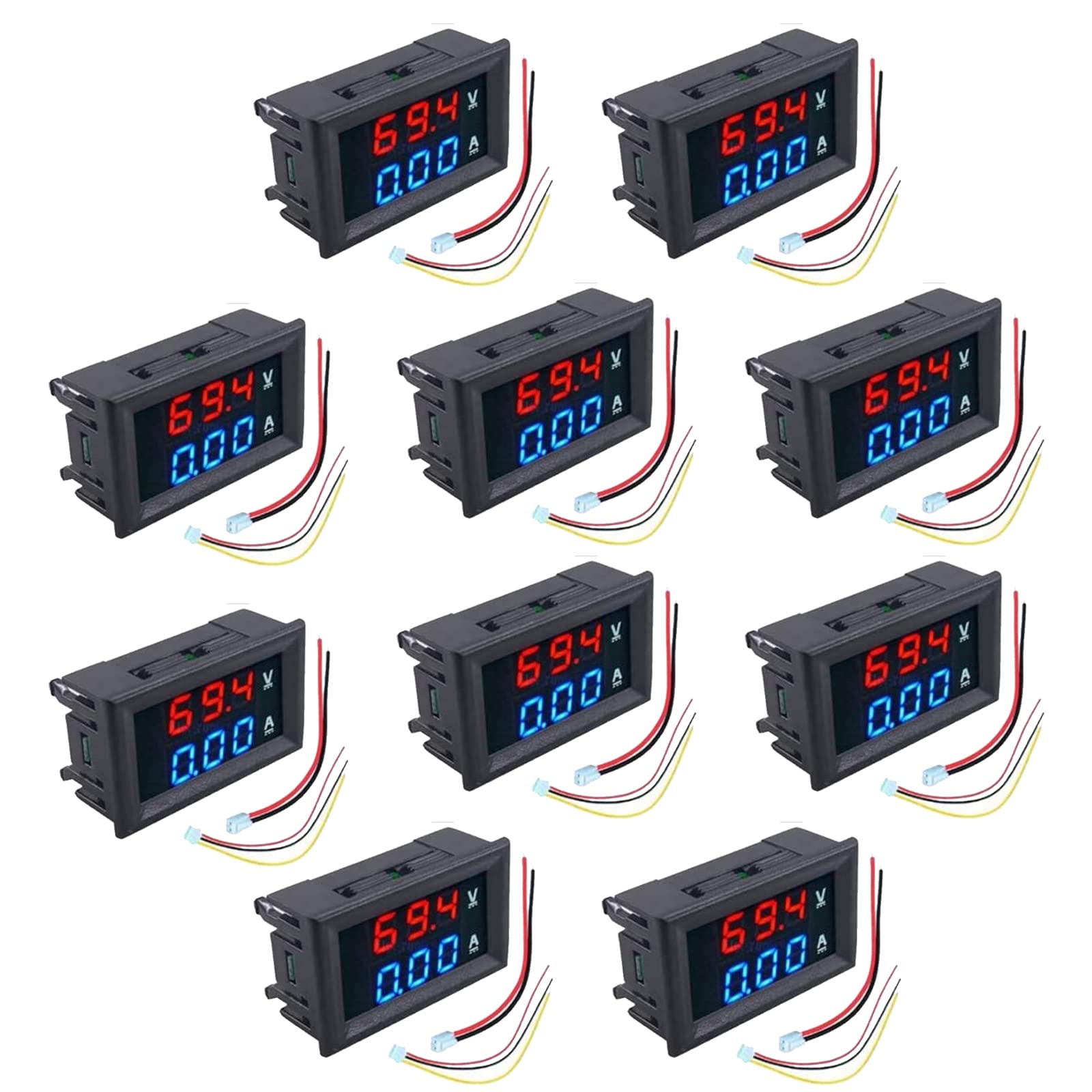 Photo 1 of 10 Pcs DC 100V / 10A Voltmeter, diymore Voltmeter Ammeter Panel Mount Volt Amp Meter LED Blue + Red Dual Digital Display Volt Amp Meter Gauge