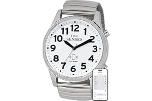 FIVE SENSES Jumble Smart Atomic Talking Watch with Voice Reminders and App Control for Seniors and Visually Impaired - A Great Gift for Blind Men and Women. A Talking Watches for The Blind