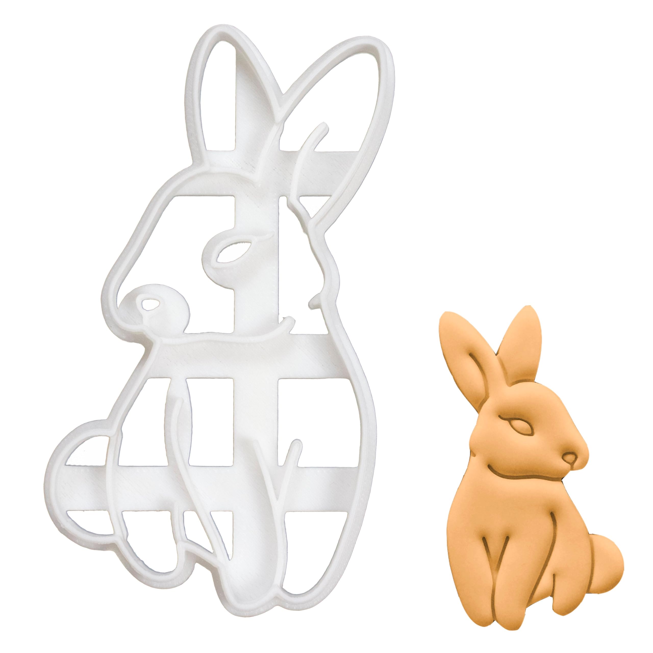 BAKERLOGY Bunny Portrait Cookie Cutter - Detailed Biscuit Cutter Design for Baking and Crafts, Ideal on Fondant, Dough, Clay