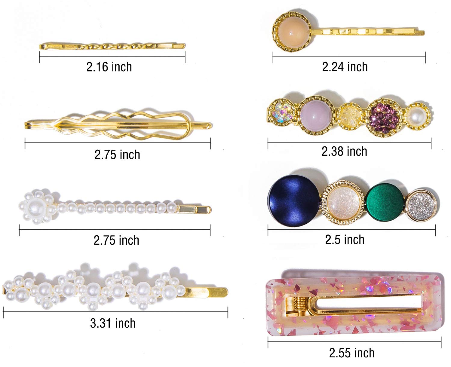 20 Pcs Macaron Hair Clips for Women Acrylic Pearl Hair Clip Handmade Pearl Hair Pins Gifts for Girls Hair Barettes for Women Fashion Hair Accessories for Party Wedding : Beauty