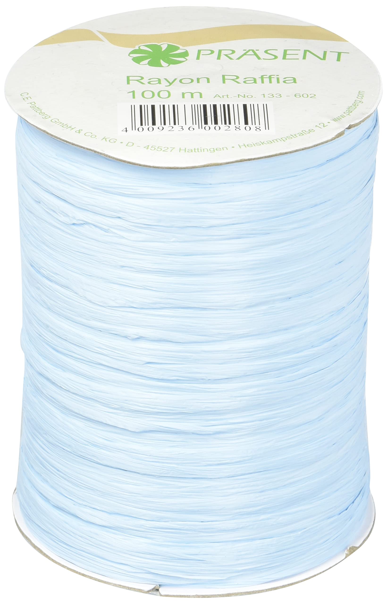 PRÄSENT - Rayon Raffia Biodegradable Ribbon Light Blue 100 meter spool