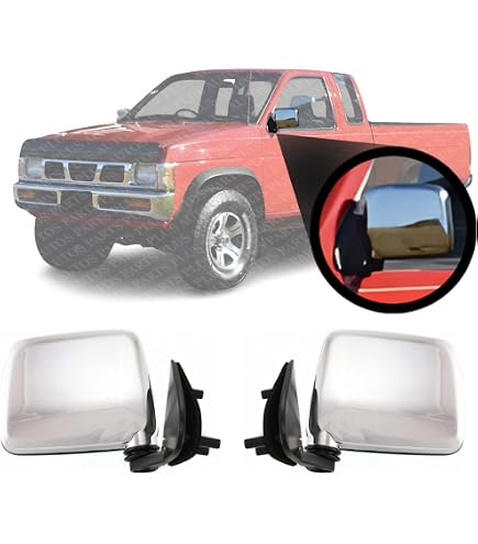 Pair Of Manual Mirrors For Nissan D21 Hardbody Pickup 1986-2004 - Driver & Passenger Side