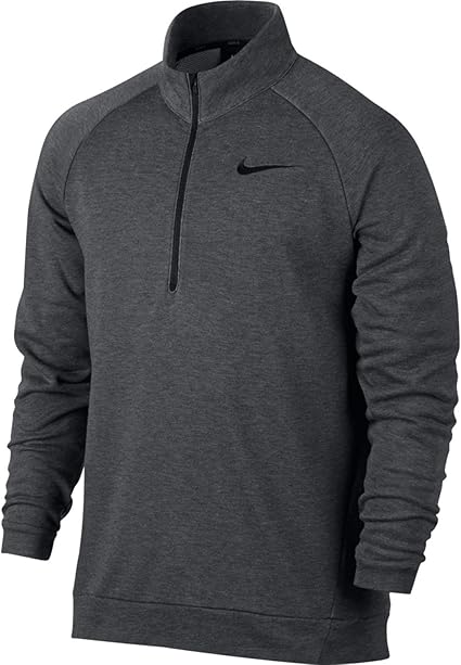 Nike Mens Dry Quarter Zip Fleece Shirt Charcoal Heather/Black 860477-071 Size Medium: Amazon.co 