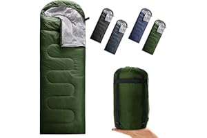 Petgin Envelope Camping Sleeping Bag 3-4 Seasons Warm & Cold Weather,Lightweight,Waterproof,Portable for Adults & Kids - Camp