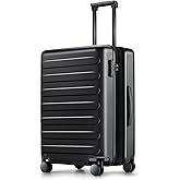 NINETYGO Carry On Luggage 22x14x9 Airline Approved, 20 Inch Luggage with Smooth Spinner Wheels, Expandable, Hard Shell PC Suitcase, Lightweight Travel Luggage, TSA Approved (Black, Rhine Max)