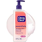 Clean &amp; Clear Essentials Oil-Free Foaming Facial Cleanser, 8 fl oz | Daily Foaming Face Wash, Pro-Vitamin B5, Sensitive Skin, Removes Oil &amp; Pore-Clogging Impurities, Fragrance-Free