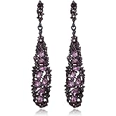 Crysdue Rhinestone Bridal Dangle Earrings for Prom Party, Crystal Cluster Chandelier Wedding Earrings for Women Bride Bridesmaid