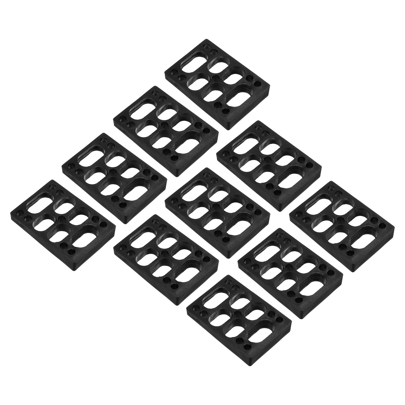 PATIKIL Skateboard Riser Pads, 10 Pack PU 3x2 Skateboard Riser Pads Angled Wedge Shock Pads for Skateboard Truck, Black