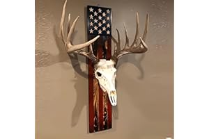 TAIVOZE European Mount Skull Hanger, USA Flag Decor Hooker Pedestal, Deer Antler Mounting Kit, Perfect Prey Display Rack for Hanging and Mounting Taxidermy Deer Antlers and Other Skulls (Hanger Kit-B)