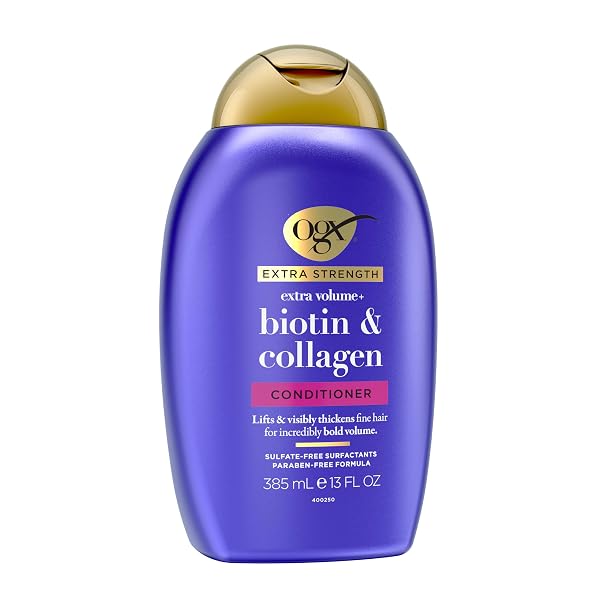OGX EXTRA STRENGTH BIOTIN AND COLLAGEN CONDITIONER, 13 FL OZ, SULFATE-FREE, THICKER, FULLER HAIR