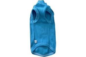 KITIPCOO Sphynx Cats Shirt Cat Turtleneck Cotton Sweater Pullover Kitten T-Shirts with Sleeves Cat Pajamas Jumpsuit for Sphynx Cornish Rex, Devon Rex, Peterbald (Lake, X-Small (Pack of 1))