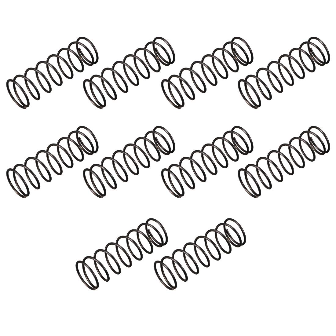 sourcingmap Compression Spring - 1.2mm Wire Dia , 16mm OD , 50mm Free Length Spring Steel Extension Spring,Black,10Pcs
