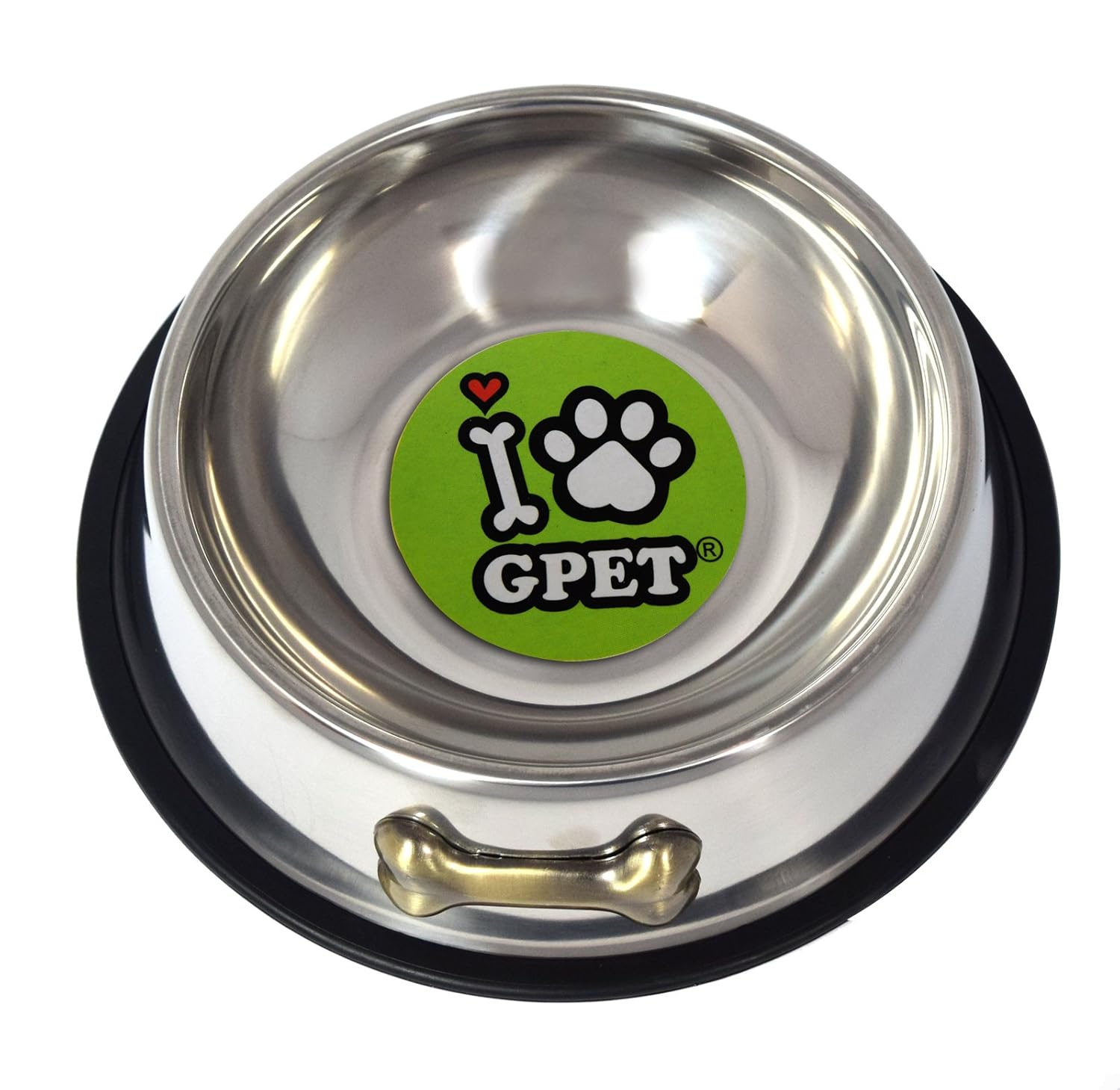 GPET Dog Bowl 32 Oz Stainless Steel Bowls with AntiSkid Rubber Base