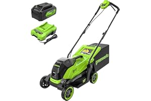 Greenworks 24V 13" Brushless (Push) Cordless Lawn Mower, 4.0Ah Battery and Charger