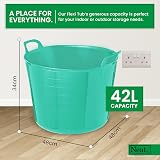Neat 42L Flexi Tubs 3 Pack Duck Egg Blue with Handles Large Garden Buckets view 2