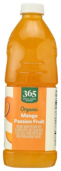 365 BY WHOLE FOODS MARKET, ORGANIC MANGO PASSIONFRUIT JUICE, REDUCED SUGAR, 64 FL OZ