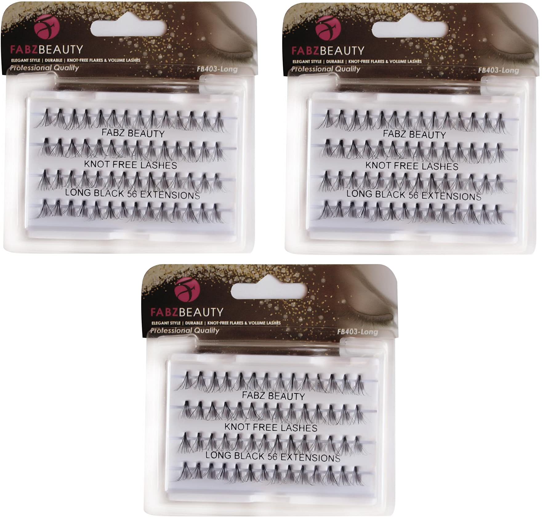 Eyelashes Individual Cluster lashes | Knot-Free Eyelash Clusters, Wispy Cluster Lashes for Natural Cat Eye Look, Fluffy Fake Eyelashes Strip Lashes, Russian Individual Eyelashes (Long 12mm-Pack of 3)