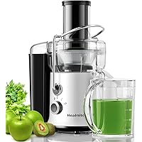 650W 3 Speeds Juicer Machines Vegetable and Fruit, Healnitor Centrifugal Juice Extractor with Big Mouth 3” Feed Chute, Easy t