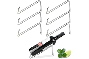 Stainless Steel Wine Rack - Set of 6 Countertop Bottle Holder for Wine & Liquor Space-Saving Organizer