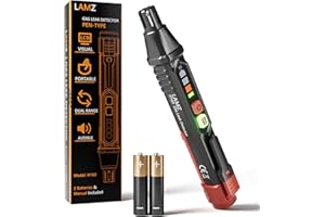 LAMZ Natural Gas Leak Detector - Pen-Type Portable Combustible Gas Sniffer with Visual and Audible Alarms - Compact and Easy to Use, Natural Gas Detector for Home, Includes 2 Batteries | H160