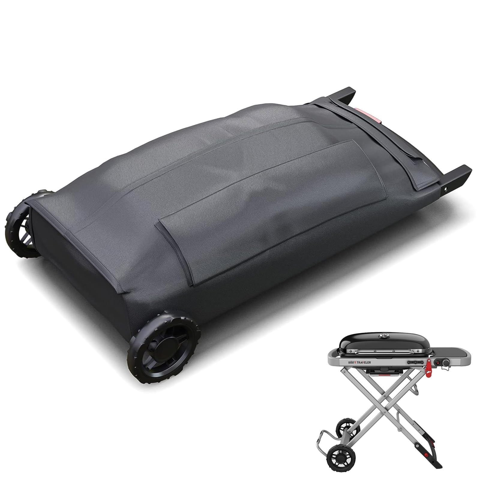 GFTIME Grill Cover for Weber Traveler 9010001, Compatible with Weber 7030 Cargo Protector, Heavy Duty Waterproof 600D Storage Cover