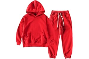 amropi Boy's Hoodie Tracksuit Set Pullover Sweatshirt Jogging Pants 2 Pieces Sweatsuit for Age 3-12 Years