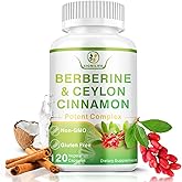 SIGNILIFE Berberine with Ceylon Cinnamon, 1200mg Berberine HCL & MCT Oil for Enhanced Absorption – Supports Gut Health, Gluten-Free &,Dairy-Free – 120 Capsules