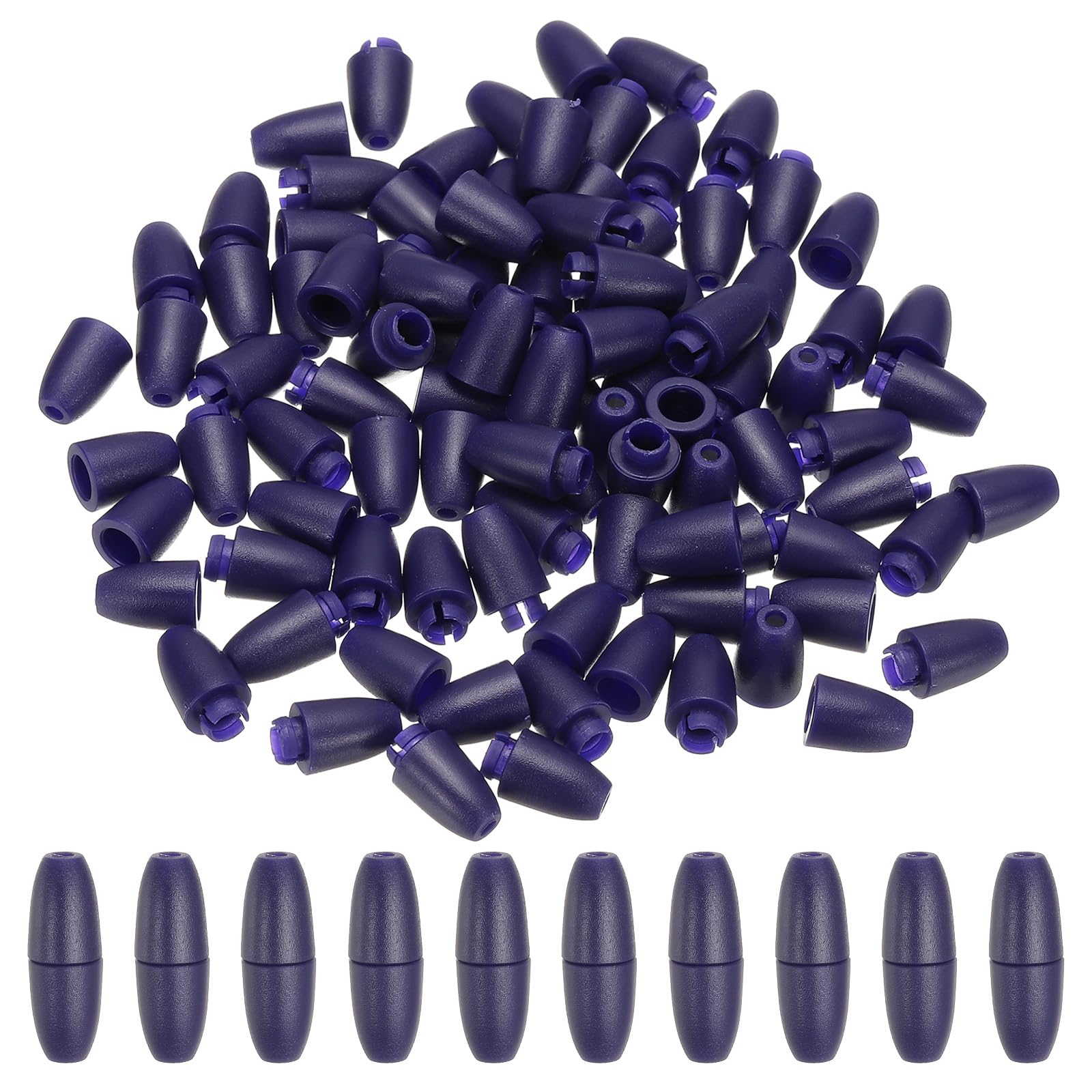 PATIKIL 24mm Breakaway Clasps, 50 Set Plastic Bead Barrel Connectors Lanyard Clips for Necklace Lanyard Bracelet Jewelry Making DIY Craft, Purple