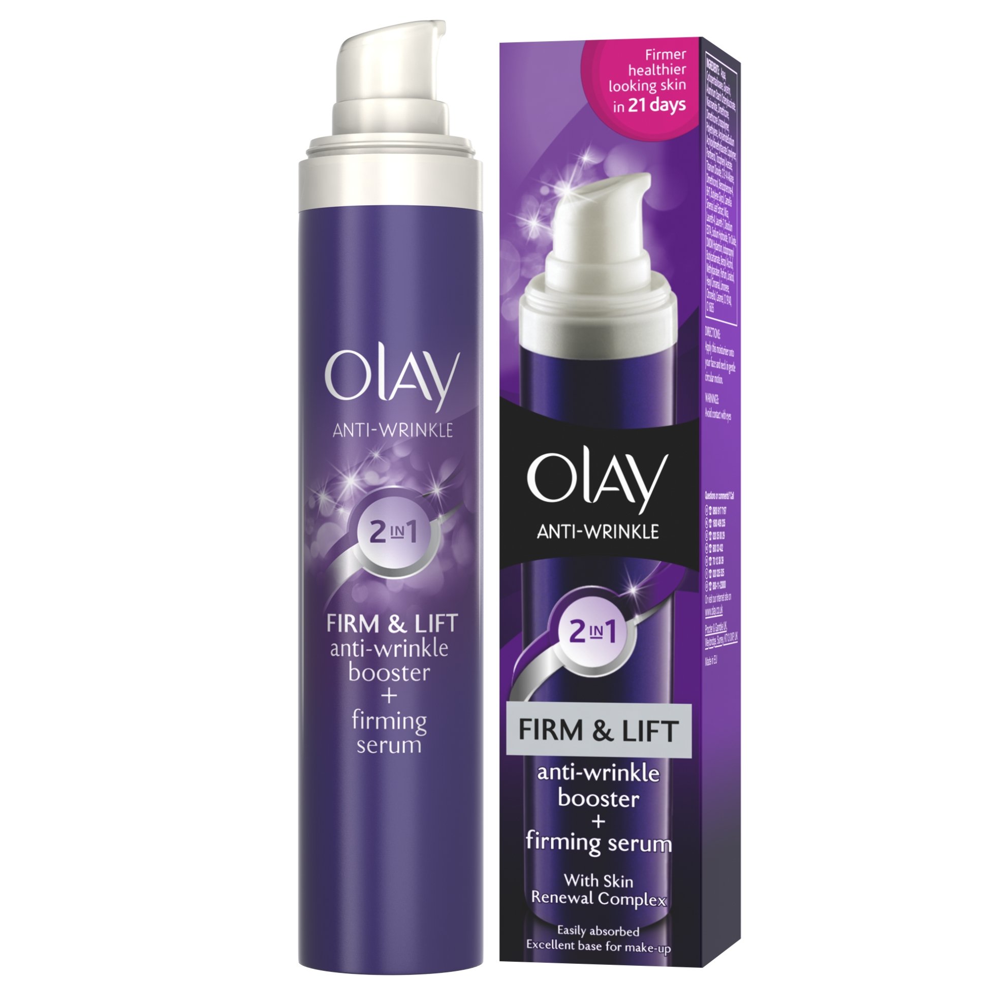 Olay Antiwrinkle Firm And Lift Two In One Day Cream And Firming Serum