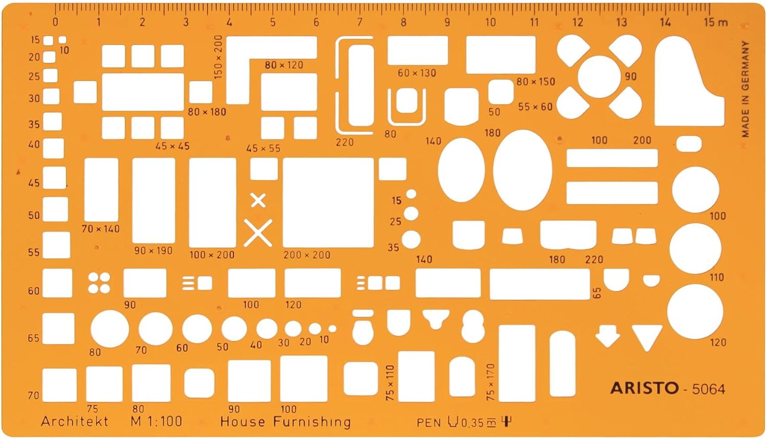 geotec Möbli Erungs Template Architectural 1: 100 Scale for Suite Plans, yellow - Image 3