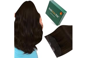 Easyouth Brown Wire Hair Extensions for Women 20 Inch Fish Line Human Hair Extensions Brown Smooth Texture Secret Wires Haire