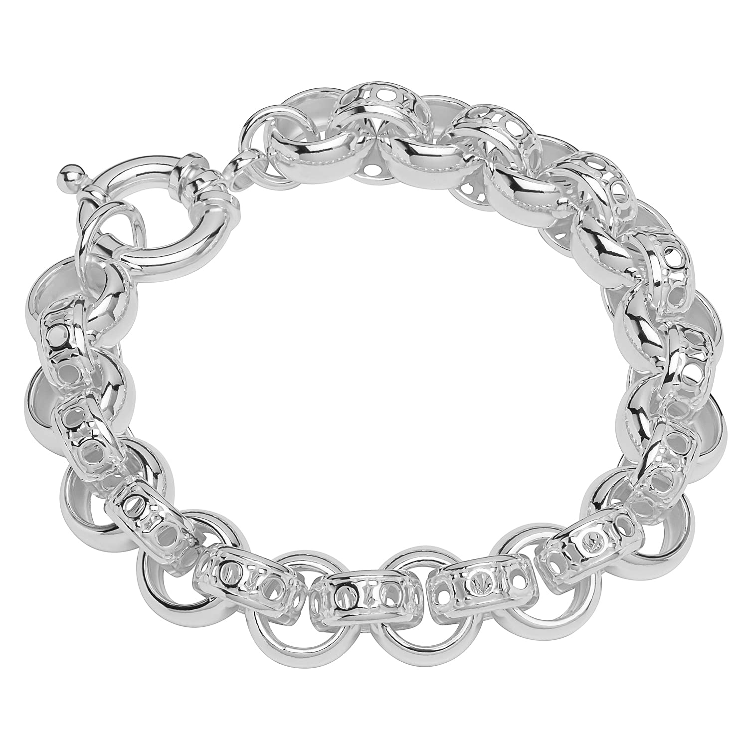 NKlaus bracelet 925 Sterling Silver 23cm heirloom necklace hollow round Ladies bracelet exquisite 12097
