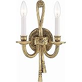 Crystorama 2 Light Olde Brass Cast Sconce