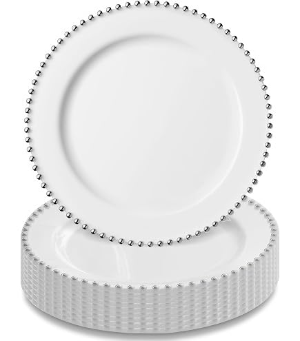 Luxurious Aristocrat Salad Plates - White & Royal Blue - Pack Of 10, 7.5 Inch