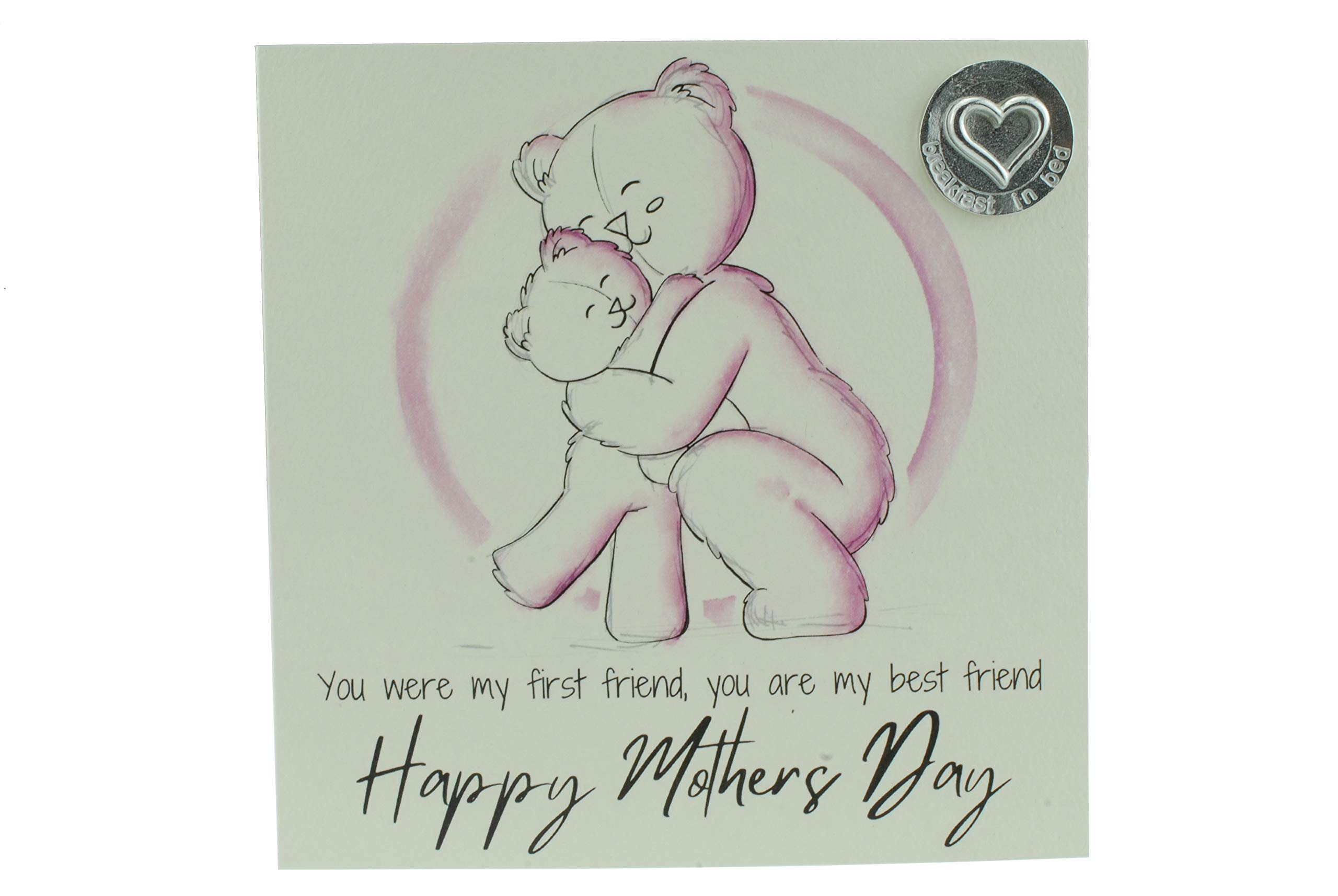 Lovely Mothers Day Card with Adorable Bears Hugging – Includes ‘Breakfast in Bed’ Gift Token (gc-mumhugbib)