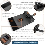QSHAVE Double Edge Safety Razor Travel Case Black - Compartment for Brush, view 2