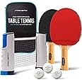 PRO-SPIN All-in-One Portable Ping Pong Paddles Set | Table Tennis Set with Retractable Ping Pong Net (Up to 72" Wide) | Premi
