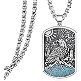 Eagle Necklace for Men 925 Sterling Silver Western Turquoise Eagle Necklace Western Jewelry Gifts for Men