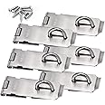 ZOENHOU 6 PCS 3-Inch Security Padlock Hasp and Staples, Heavy Duty Folding Lock Hasps Made of 304 Stainless Steel and 48 PCS Mounting Screws, Lock Hasps for Gate Lock Padlock Shed Door Latch