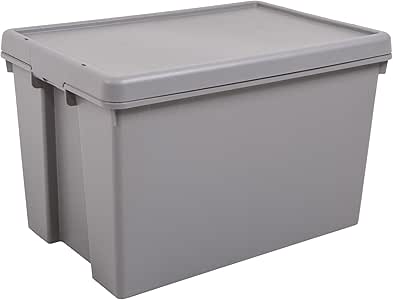 Wham - Caja reciclada con tapa (3-62 L), color gris: Amazon.es: Hogar