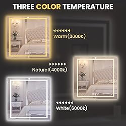 LOAAO 30"X30" LED Mirror for Bathroom, Lighted