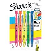 Sharpie Liquid Highlighters, Chisel Tip, Assorted Colors, Color Highlighters Ideal for Back to School and Teacher Supplies, Studying Essentials, 5-Pack