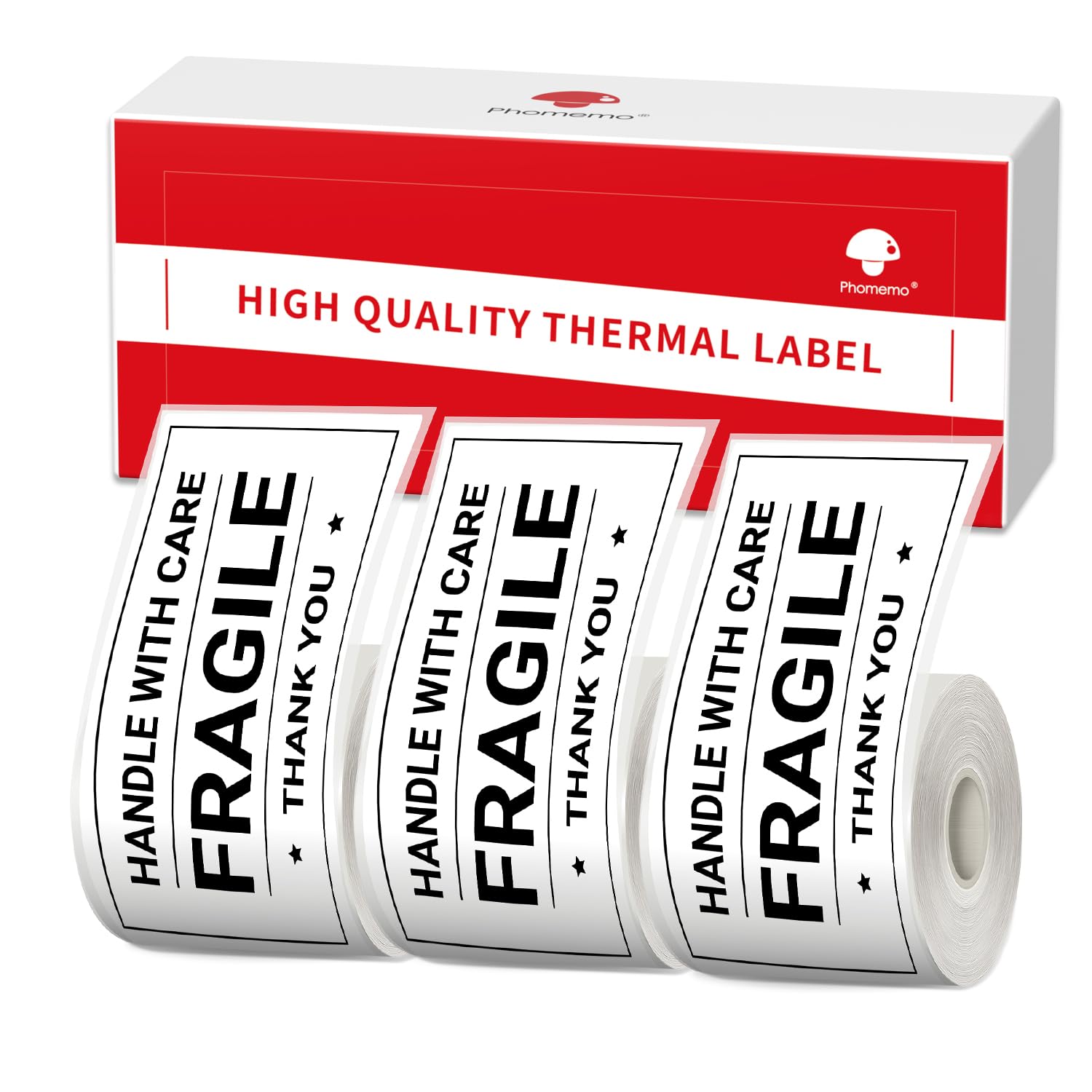 Phomemo Labels for M110 M120 M220 M200 Label Printer,Multi-Purpose Square Self-Adhesive Phomemo m110 Labels for Barcode,Name,Address,(50x70mm) 1.96’’ x 2.75’’,100 Labels/Roll,3Roll