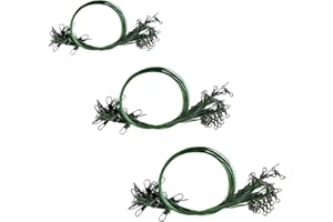 DANGJUACUA Stainless Steel Fishing Leader Wire with Swivel Snaps – 60pcs Saltwater & Freshwater Fishing Tackle Connectors for Lures and Hooks